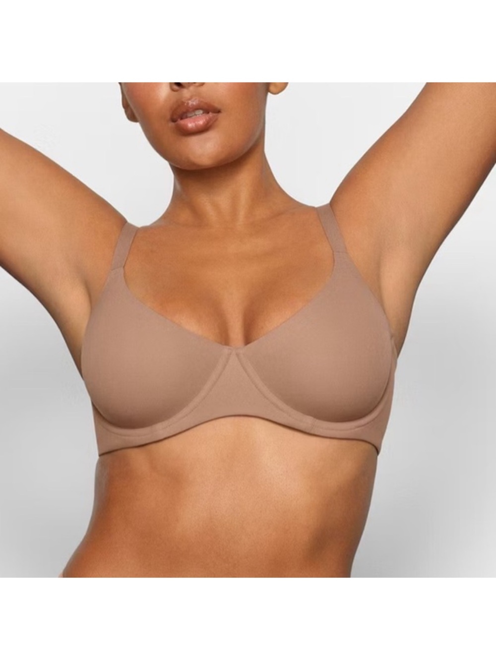 SKIMS Fits Everybody Unlined Demi Bra in Nude/Tan - Size 36DDD